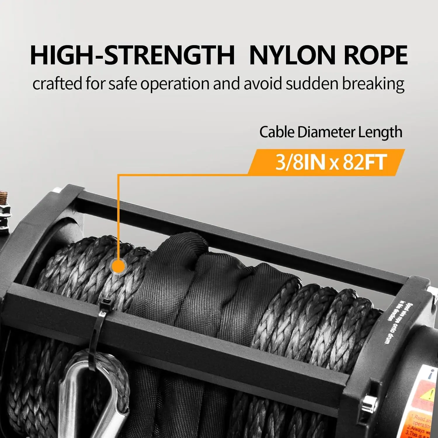 ونش كهربائي 12 فولت، روافع سحب حبل صناعية بسعة تحميل 13500 لسيارة جيب تراك SUV، مع مقبض سلكي وجهاز تحكم عن بعد لاسلكي