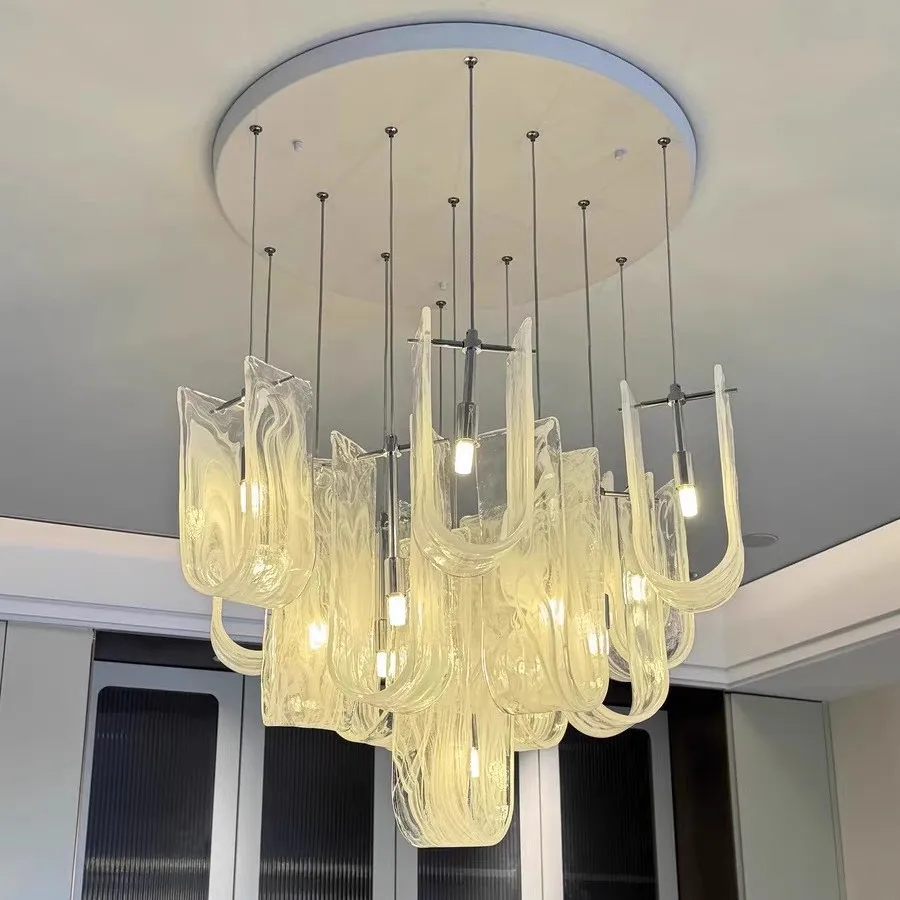 

Italian cloud glass chandelier, simple modern dining room lamp in the living room