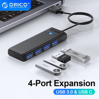 ORICO USB 3.0 Hub Type C HUB 4 Ports USB HUB Slim for Mouse Keyboard Compatible Adapter Expansion Dock OTG Adapter For PC Laptop