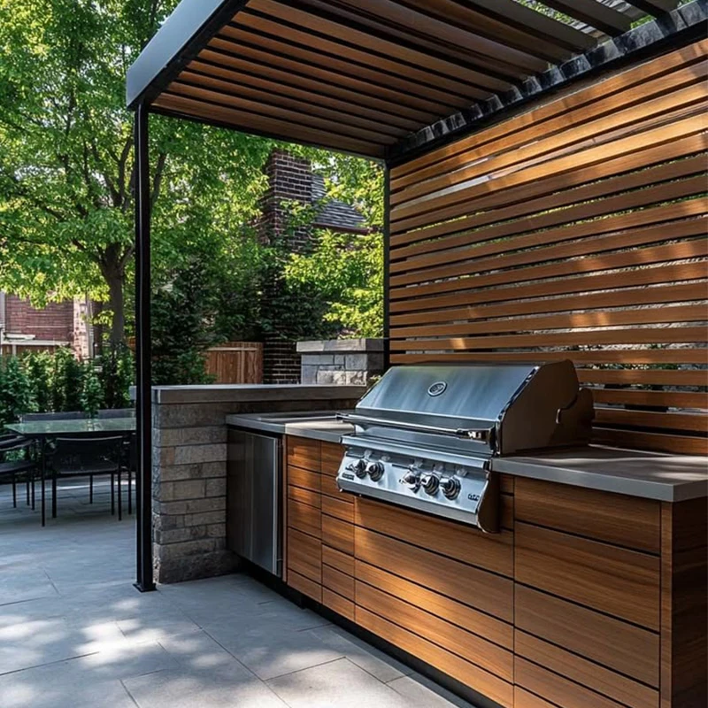 Freestanding Modular Outdoor Kitchen Island Garden BBQ Pod Aluminum Shed Unit Waterproof Durable Eco Friendly Customize