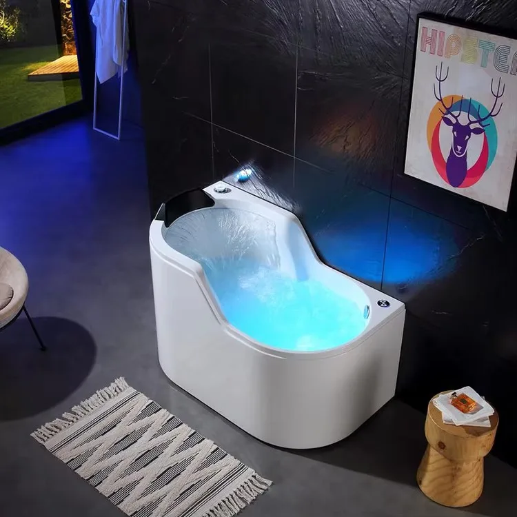 SPA interior Jakuzi Mini bañera masaje de aire hidromasaje LED bañera pequeña de lujo para 1 personas Fabricación en China Precio bajo