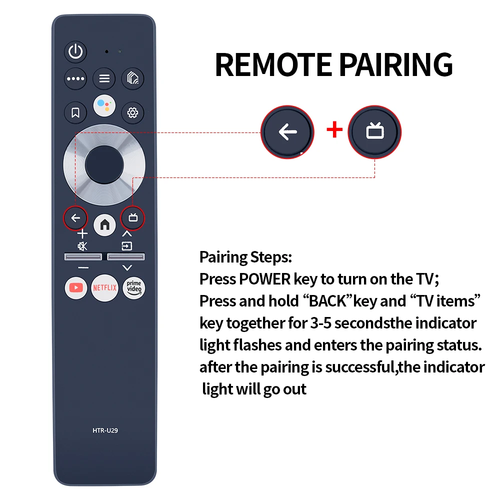 Mando a distancia con Bluetooth y voz para Haier, mando a distancia para HTR-U29A, HTR-U29, HTR-U29R, LE65AQTS6UG, LE75AQTS5UG, LE65AQT6600UG, LED, HD TV