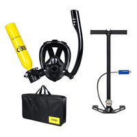 DIDEEP 0.5L Plus New Snorkelling Mask, Adapter, Rucksack, Breathing Diving Equipment, Breathing Oxygen Cylinder, Pump