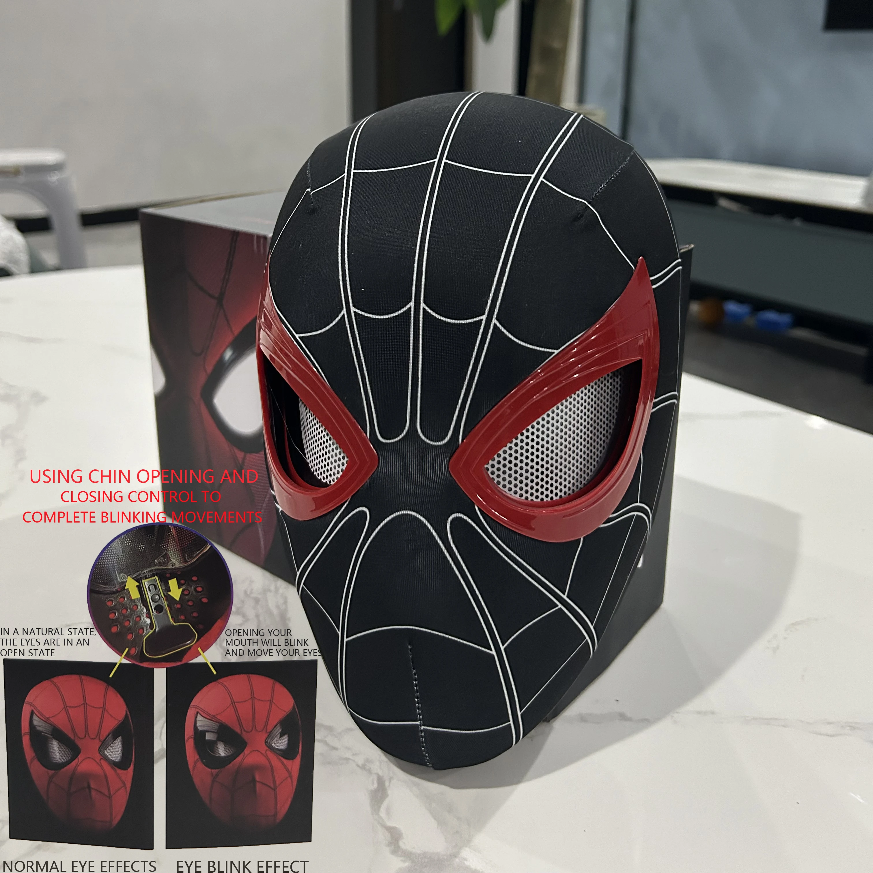 1:1 Tragbares Cosplay-Vollgesichts-Headgear mit Beweglichen Augen, Elastisches Requisit, Spielzeug, Halloween-Party-Kostüm, Geschenk für Erwachsene, Hobby-Sammler