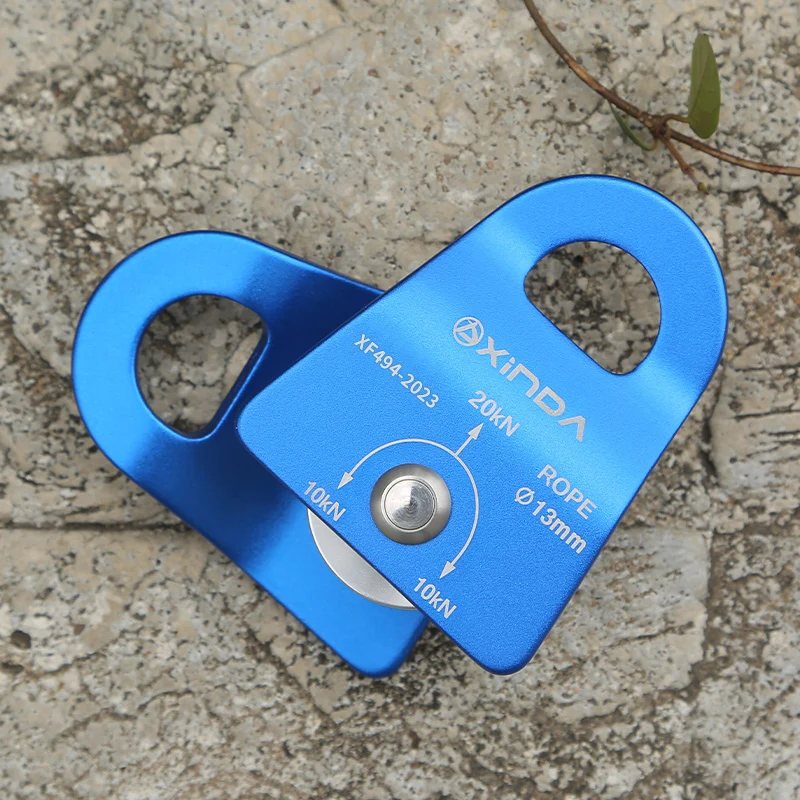 XINDA  Outdoor Pulley Fixed Sideplate Single Sheave Pulley Rock Climbing Survival Tool High Altitud Traverse Hauling Gear