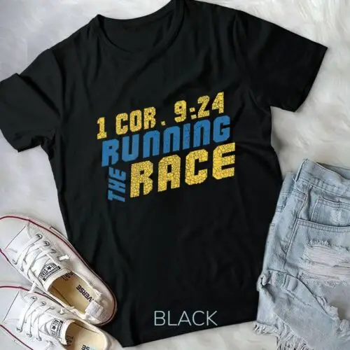 

Running The Race 1 Cor 9:24 Christian Runner Jogging Outreach Unisex T-shirt