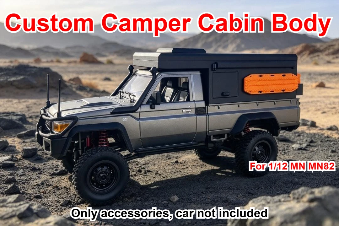 For 1/12 MN MN82 RC Pickup Crawler Camper Cabin Body Custom Model Number Decorative Styling Upgrade Replacement Accessories