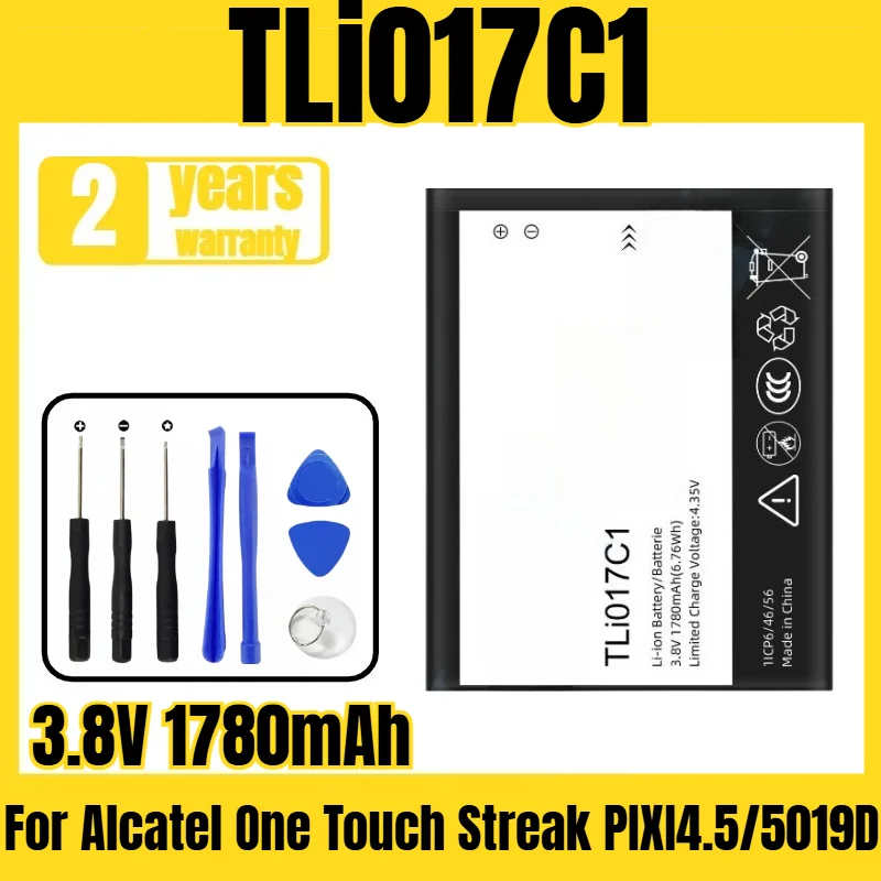 Suitable for Alcatel One Touch Streak PIXI4.5/5019D battery TLi017C1 mobile phone battery, large capacity free tool 3.8V 1780mAh