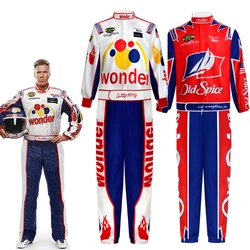 Talladega Nights Ricky Bobby Racing Uniform Cosplay Red Cal Naughton Jr. Wonder Bread Racing Suit Halloween Costume