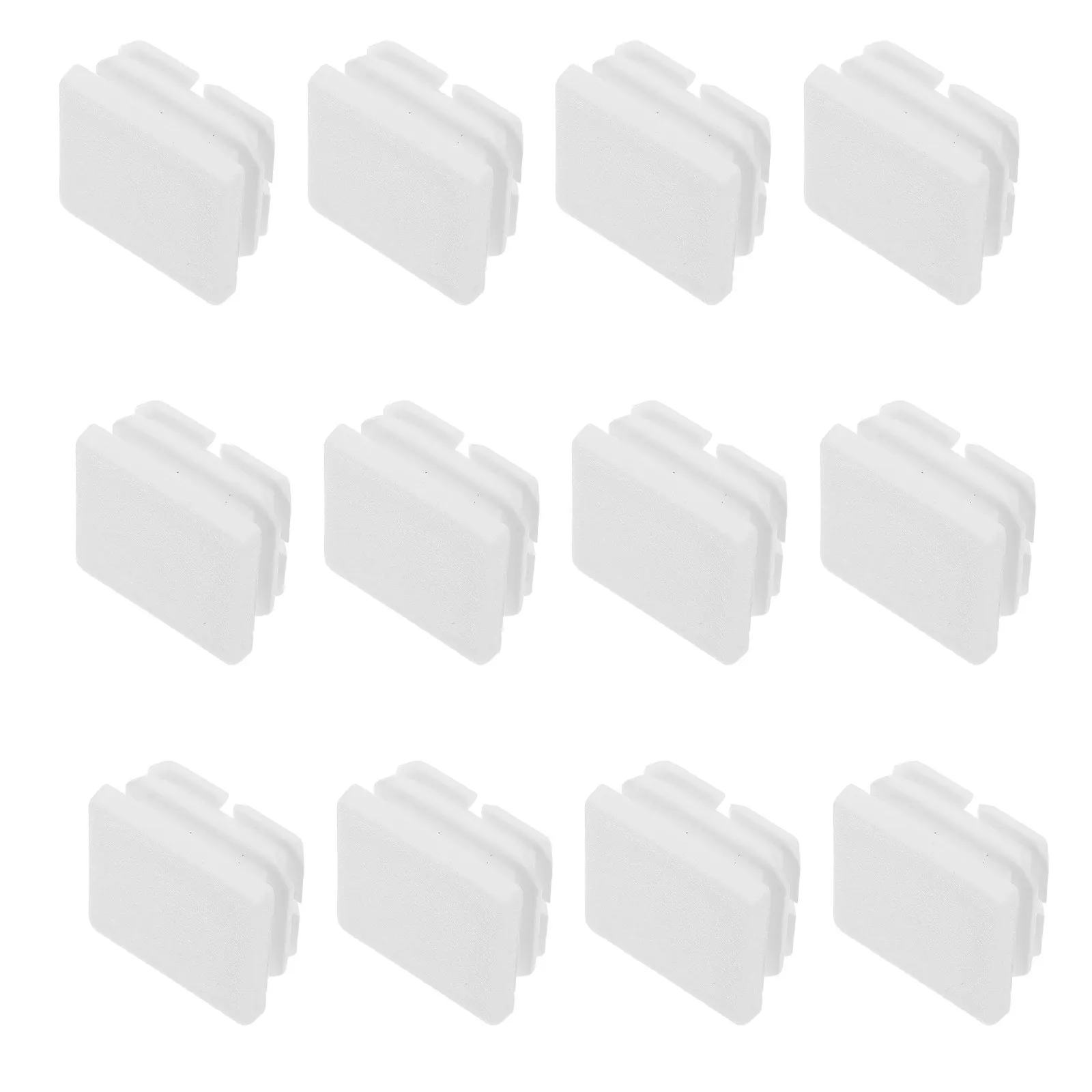 24Pcs Square Tube End Caps White Plastic Non Slip Tube Plug Inserts Furniture Legs Chair Post Table Fence Pipe Covers - view 5