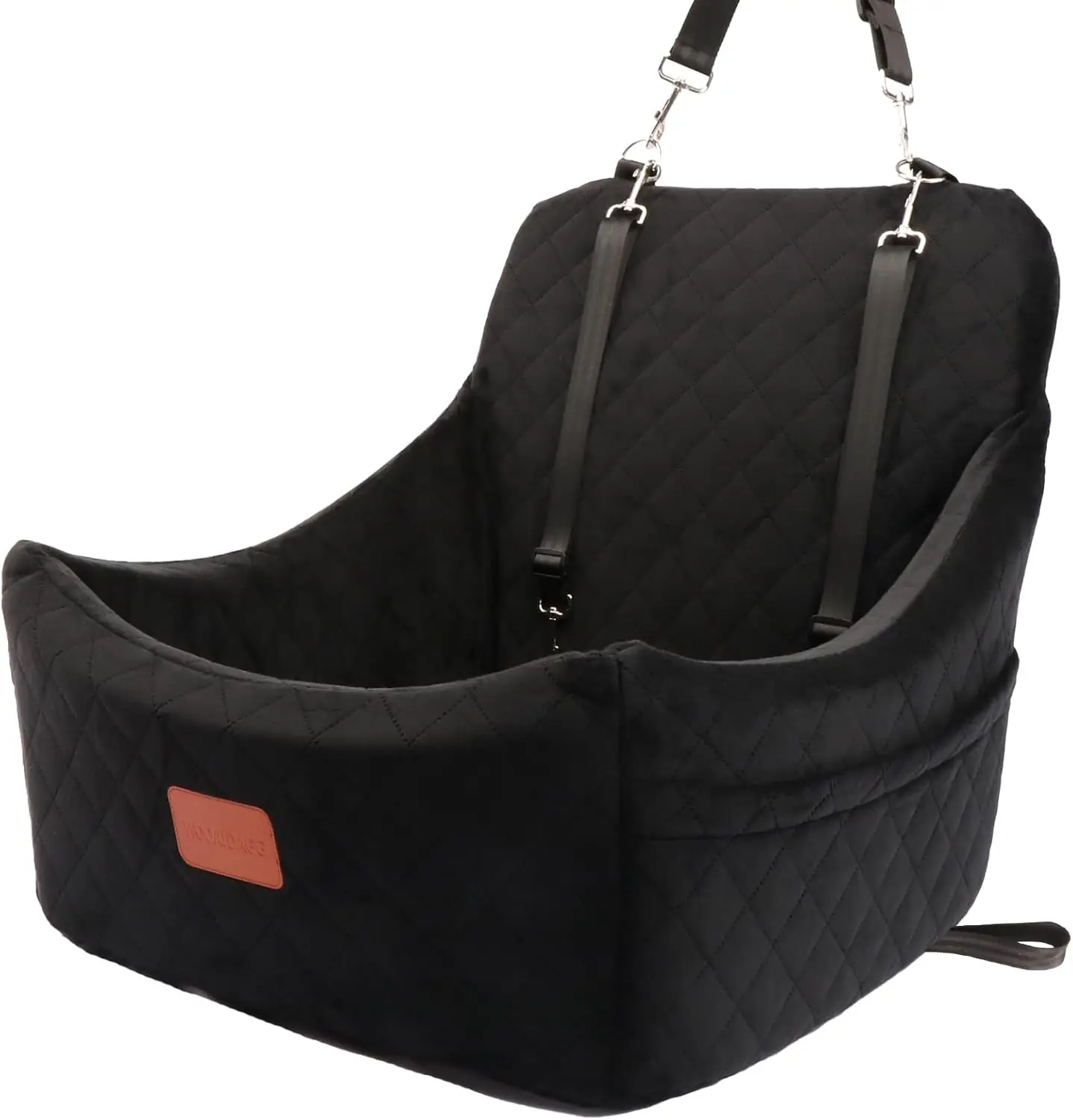 

Medium Dog Car Seat with Adjustable Straps, Fully Detachable and Washable Pet Travel Bed, Easy Install