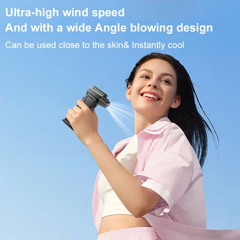 مروحة ومنفاخ توربو عالية السرعة بدون فرش بقدرة 150,000 دورة في الدقيقة - منفضة هواء محمولة بقدرة 6000 مللي أمبير في الساعة مع مجموعة مكنسة كهربائية، منفاخ نفاث 4 سرعات للسيارة