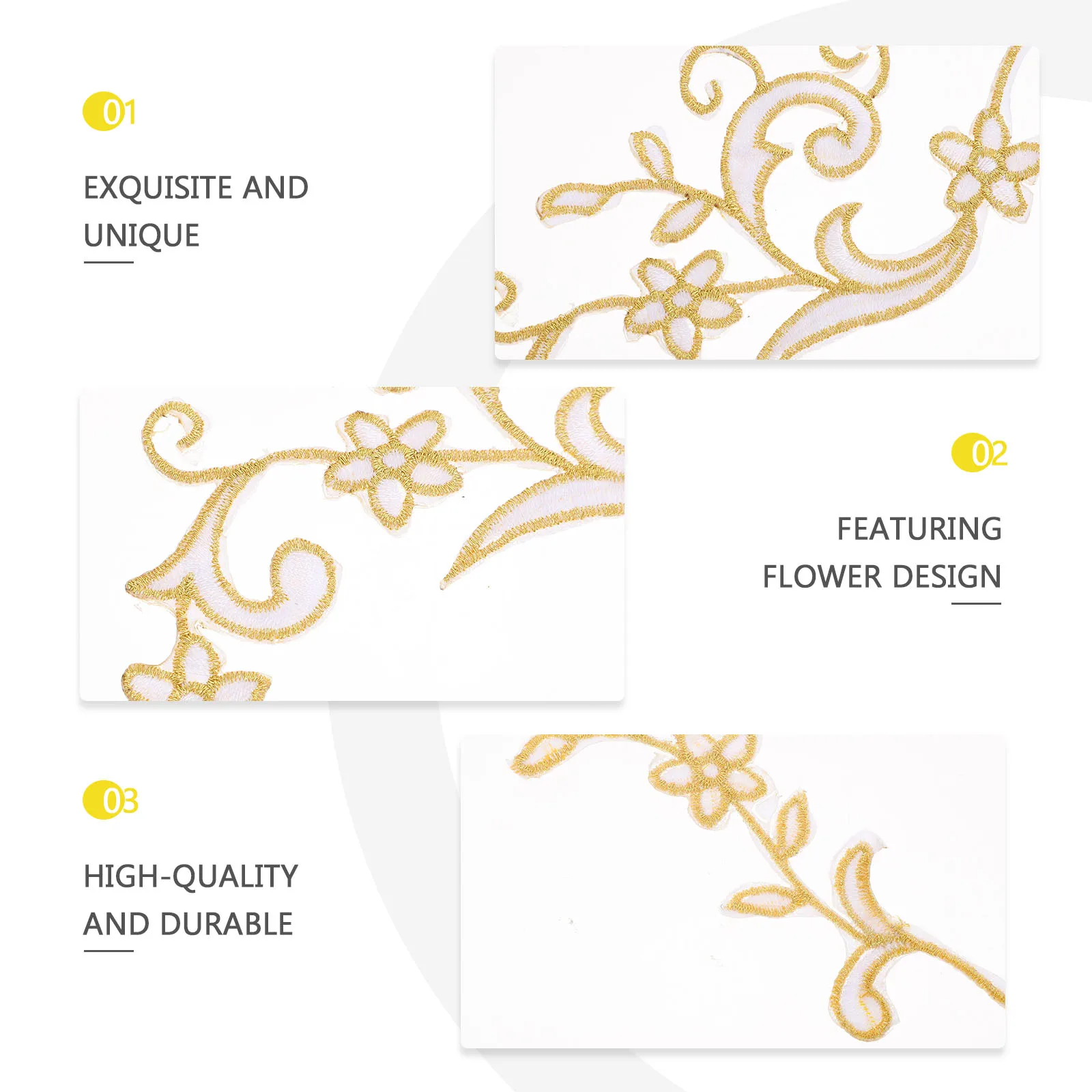 

4 Pcs Flower Embroidered Patches Appliques for Clothes Sewing DIY Repair Patches Scrapbooking Elegant Decoration