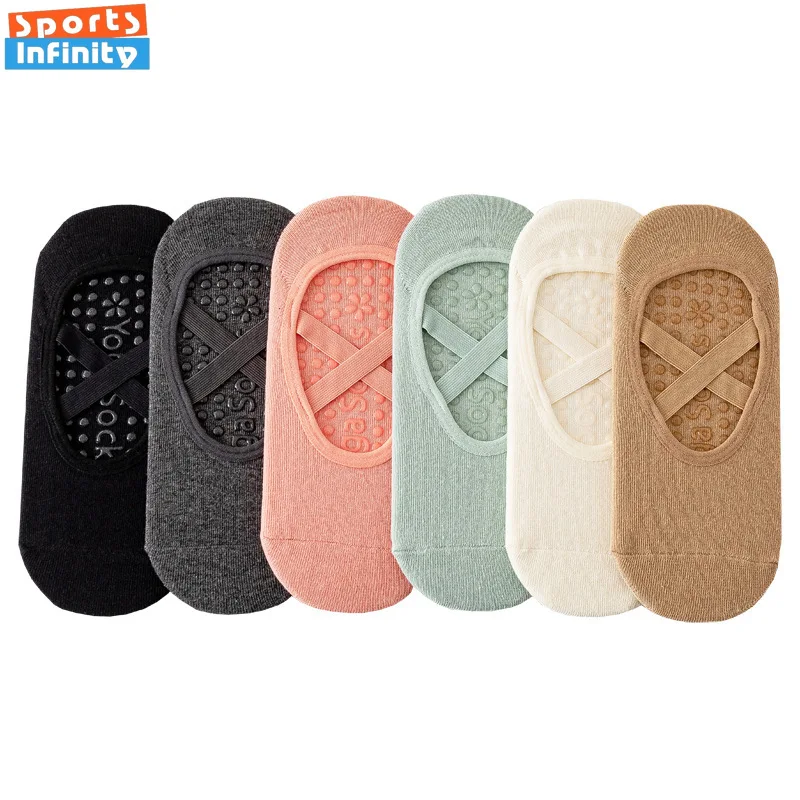 Harajuku Yoga Socks women Professional Fitness Sports Cross Belt Pilates Socks Anti Slip Trampoline Floor Socks Designer Socks