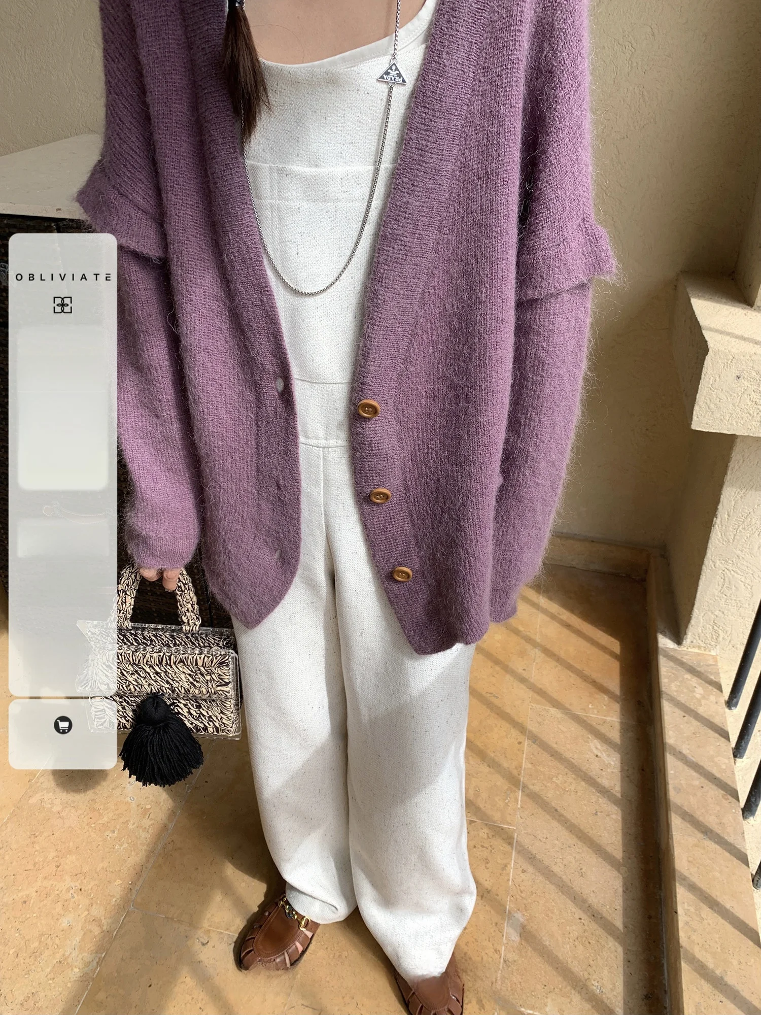 

Lazin oulder Sve Open Cardigan Sweater Oxygen Fsy Maa Hair Small Fly Spring 2023 Ladies Knitted Wear