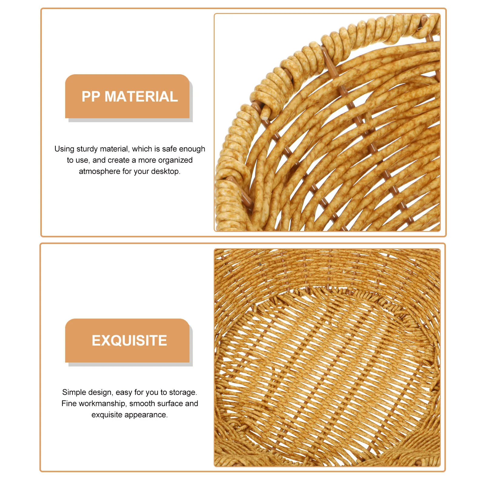 

Woven Fruit Basket Natural Imitation Rattan Storage Tray For Snacks Fruits Nuts Keys Home Office Kitchen Sundries Holder