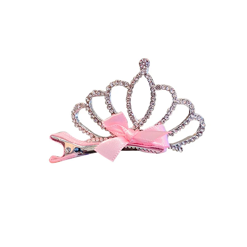 Crown-Pinces à cheveux en biscuits cristal pour animaux de compagnie, pinces à cordon pour chien, chiot, chat, toilettage pour animaux de compagnie, accessoires pour filles