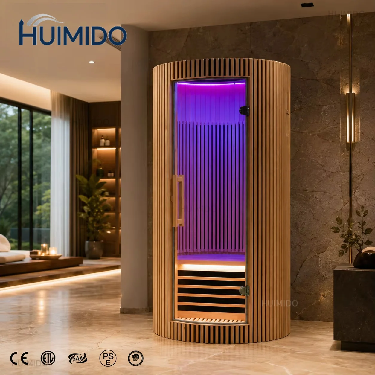 Deluxe Indoor Infrared Sauna Cask Sauna Stove for Family Villa Spa Wellness, OEM ODM Manufacturer