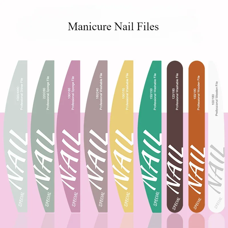 

5Pcs/Lot Nail File Mix Color Limas 80/100/150/180/240 Grit Professional Sandpaper Cuticle Remover Buffer Files Manicure Tool Set