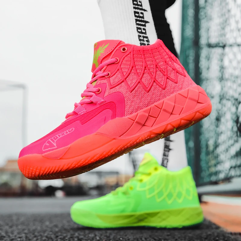 Three-ball generation Lamelo Ball basketball shoes Yin-yang high-top practical youth student basketball shoes men's sports shoes