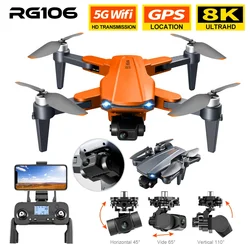 RG106 Pro Drone 8K High Definition Dual Camera Professional Gps Wifi Wide Angle Fpv Real-Time Transmission Foldable Rc Toy