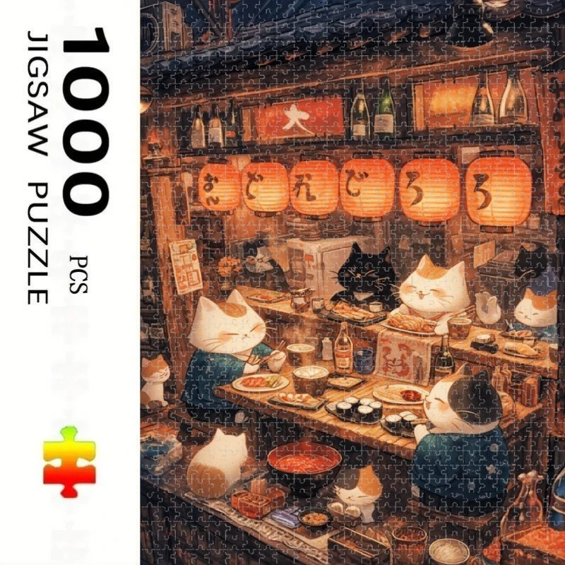 

Jigsaw Puzzles 1000 Pieces Kitten Pattern Home Decor Puzzle Games Family Fun Floor Puzzles Educational Toys for Kids