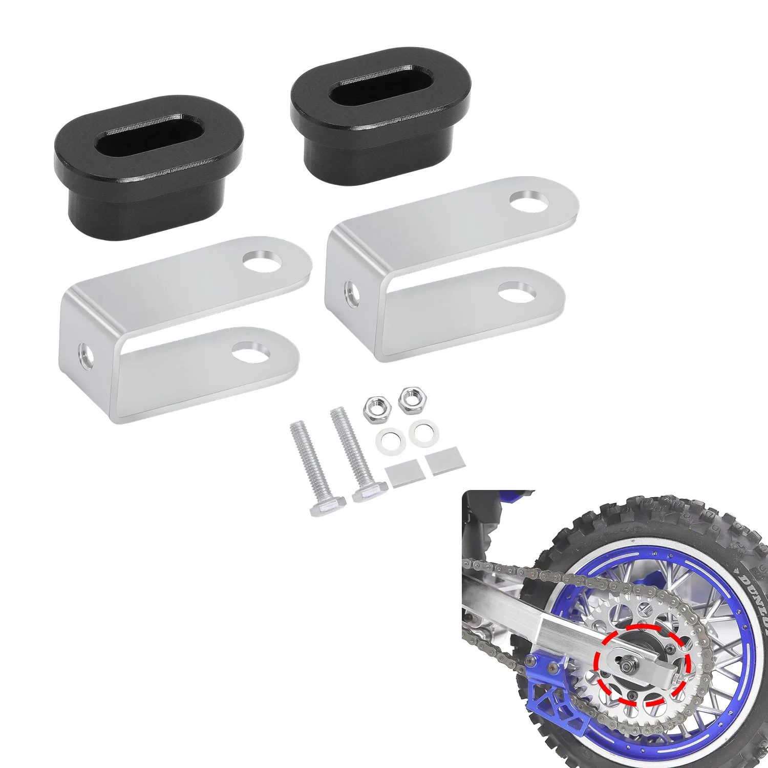 Aluminium kettingelasticiteit regelset voor LOSI 1/4 Promoto-MX RC motorfiets upgrade-onderdelen