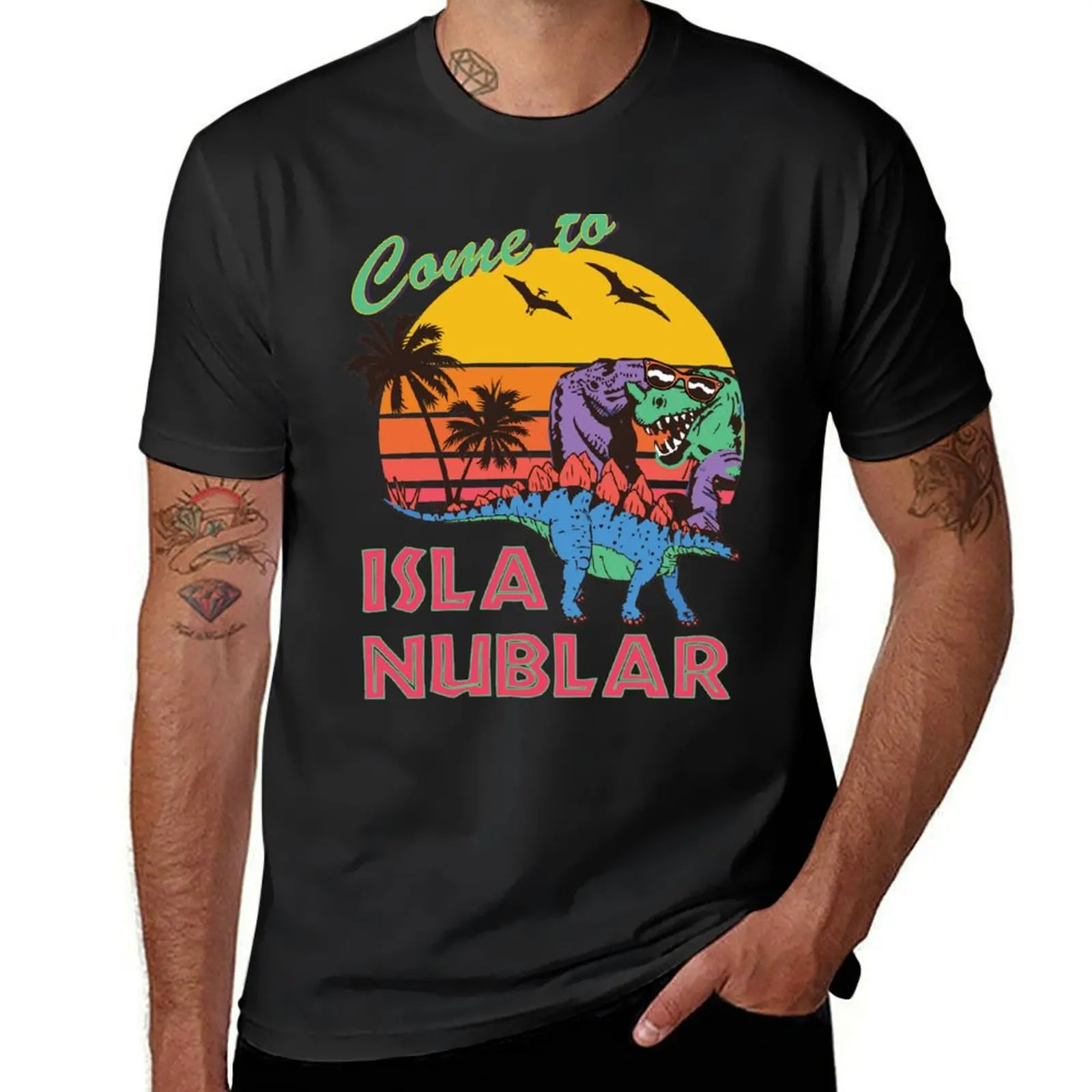 Isla Nublar Dinosaur Sunset Funny Classic T-Shirt oversized anime oversized t shirt men