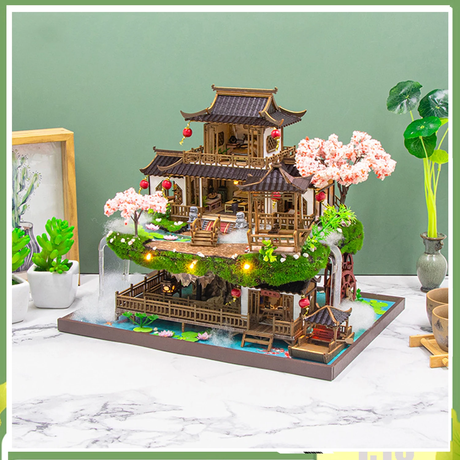 

New 2025Arrival Vintage Courtyard Miniature Building Model - Large Wooden Villa DIY Craft, Creative Gift for Christmas Halloween