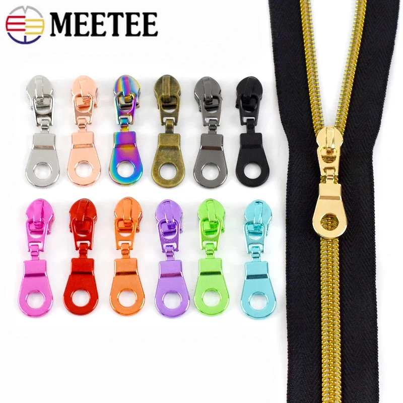 

10/20/30Pcs Meetee 5# Zipper Slider Puller for Nylon Zippers Bag Decorative Zip Head Repair Kits DIY Garment Sewing Accessories