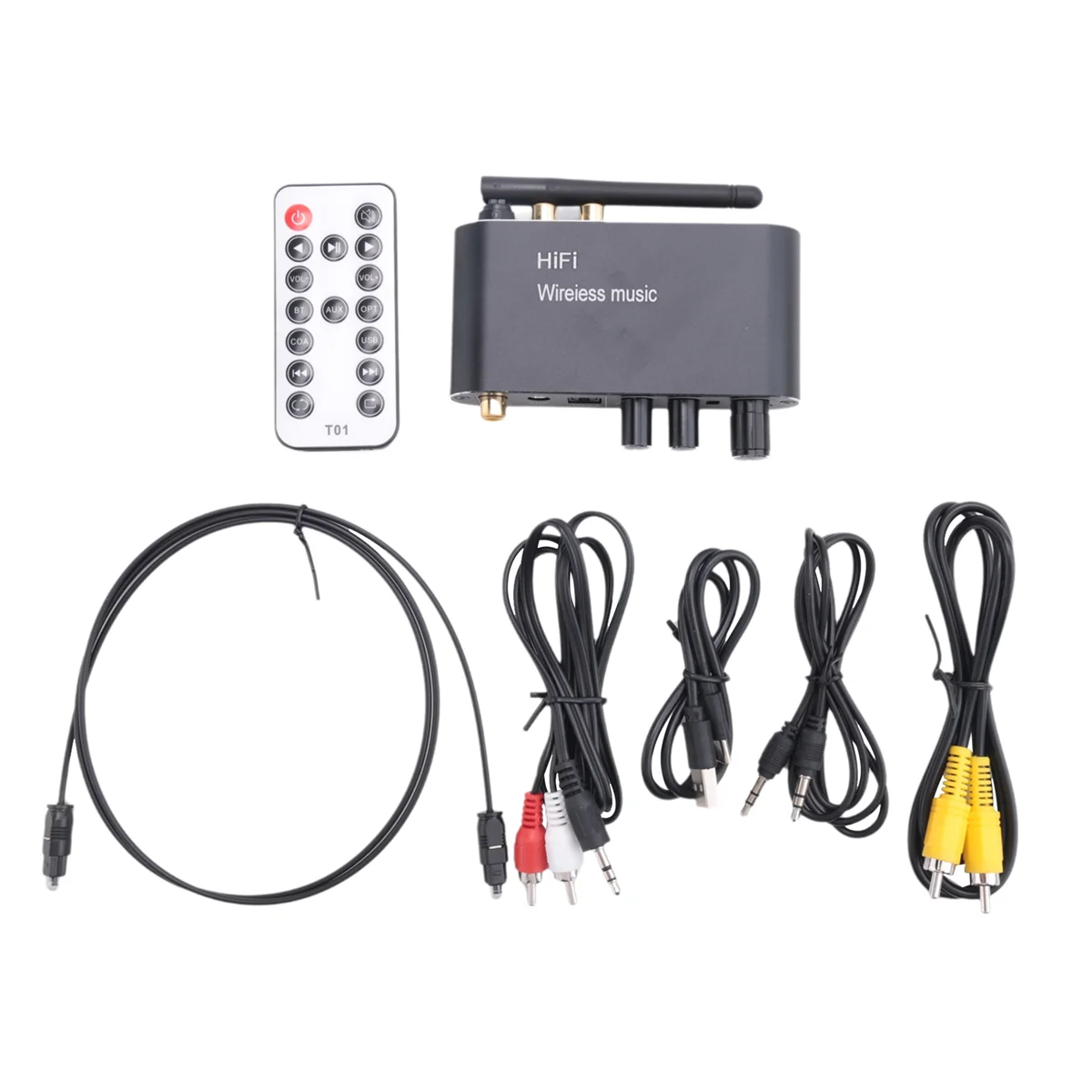 M20K Digital-To-Analog Converter Bluetooth 5.1 Receiver DAC Optical/Coaxial to AUX 3.5 mm Audio Output with Volume Control