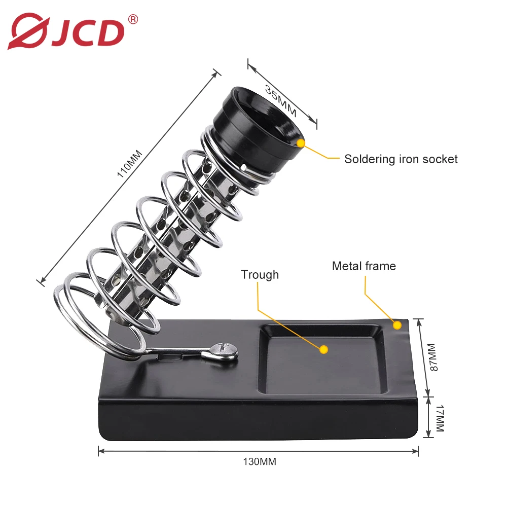 JCD-Soporte de soldador eléctrico, almohadilla de metal, universal, soldadura, succión, flux con esponja de limpieza