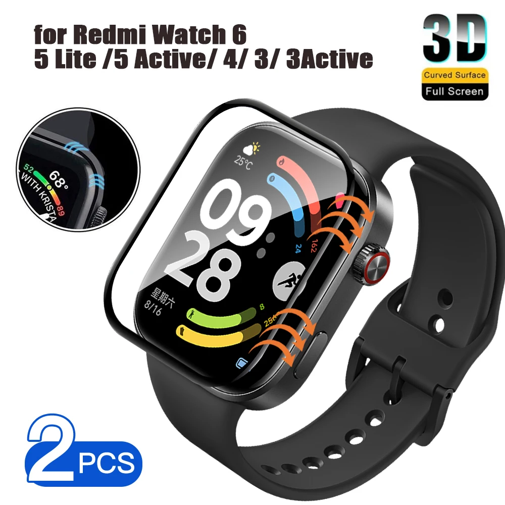 Protection Film for Redmi Watch 6 5 4/5 Lite 5Active Screen Protector Full Coverage 99% HD Anti-scratch Bubble-Free Accessories
