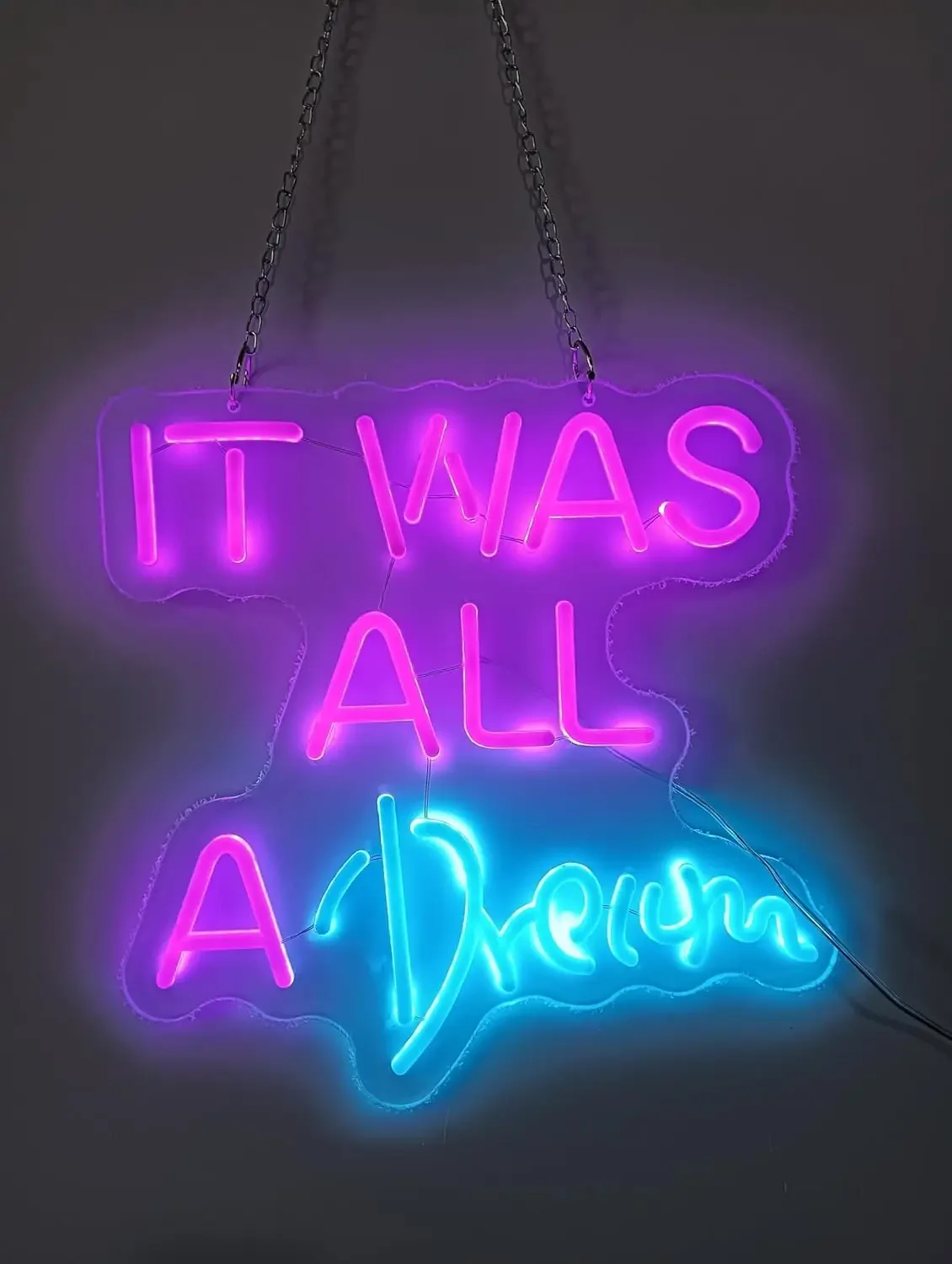 

Неоновые вывески IT Was ALL A Dream, светодиодные неоновые светильники с питанием от USB для украшения стен, детской спальни, бара, яркий праздничный декор, подарок