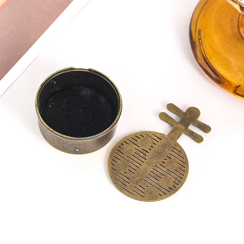 Chinese Traditional Plucked String Pipa Storage Case Metal Enamel Flower Jewelry Box Exquisite Creative Ladies Mirror Comb Gift