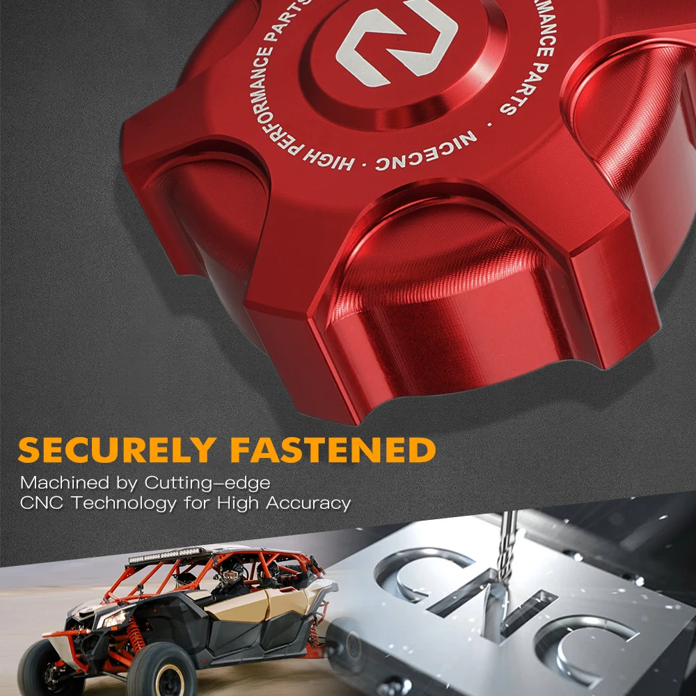 NICECNC Für Can-Am Maverick X3 MAX R Turbo DPS 2017-2024 Tankdeckel aus Aluminiumlegierung, auslaufsicher, UTV-Zubehör – Detail 8