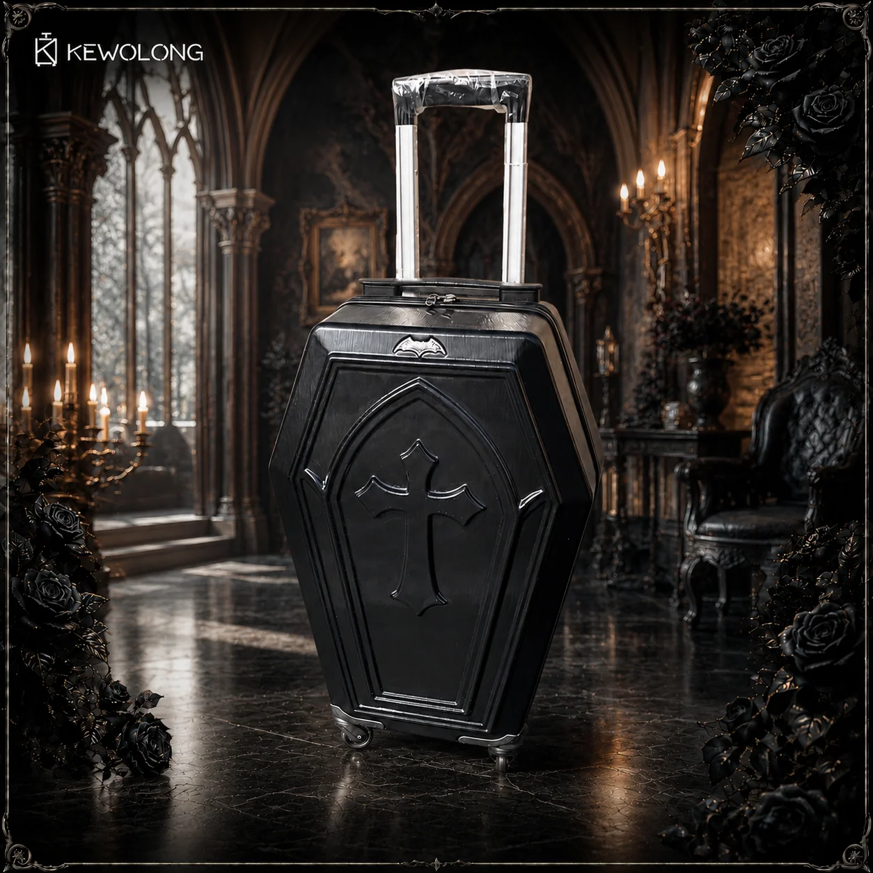 Gothic Coffin Design Rolling S - Luggage Cover Protector review and price