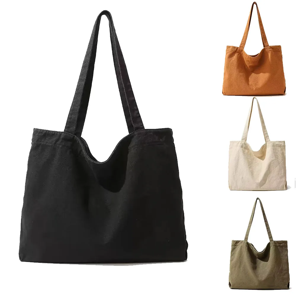 1 hochwertige Damen- und Herren-Canvas-Handtasche, wiederverwendbare Einkaufstasche, Einkaufstasche mit großem Fassungsvermögen