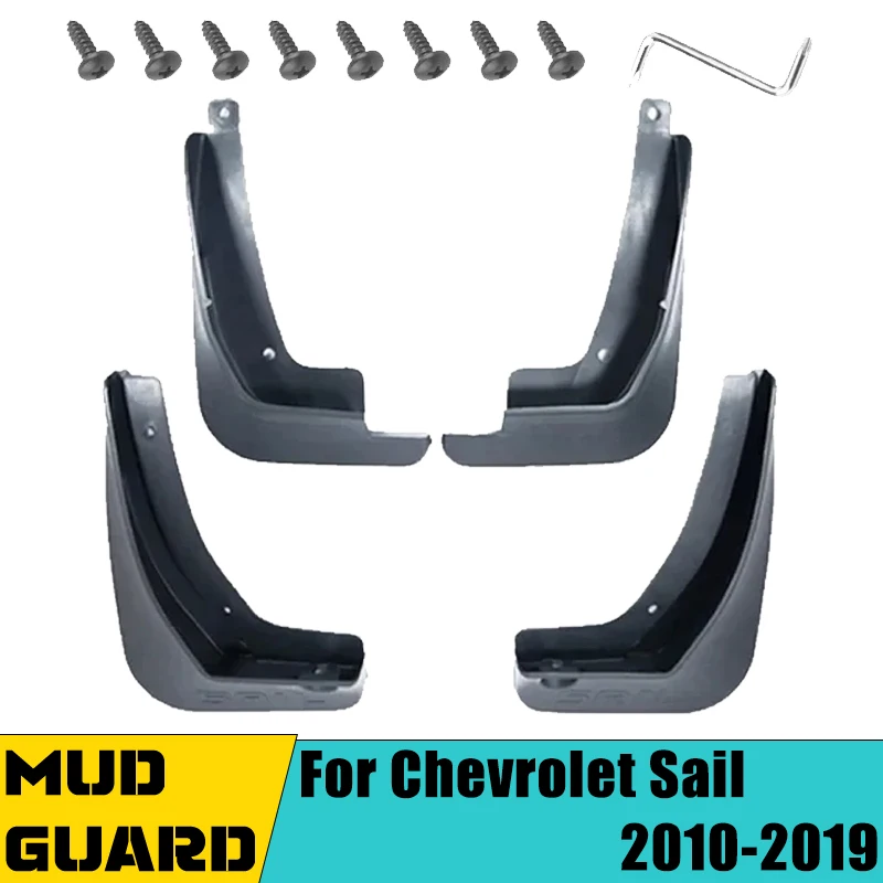 4 PCS Car Mudguard Mud Flaps For Chevrolet Sail Nuevo Classic 2010-2019 2011 ABS Auto Splash Flap Guard Rear Fender Accessories