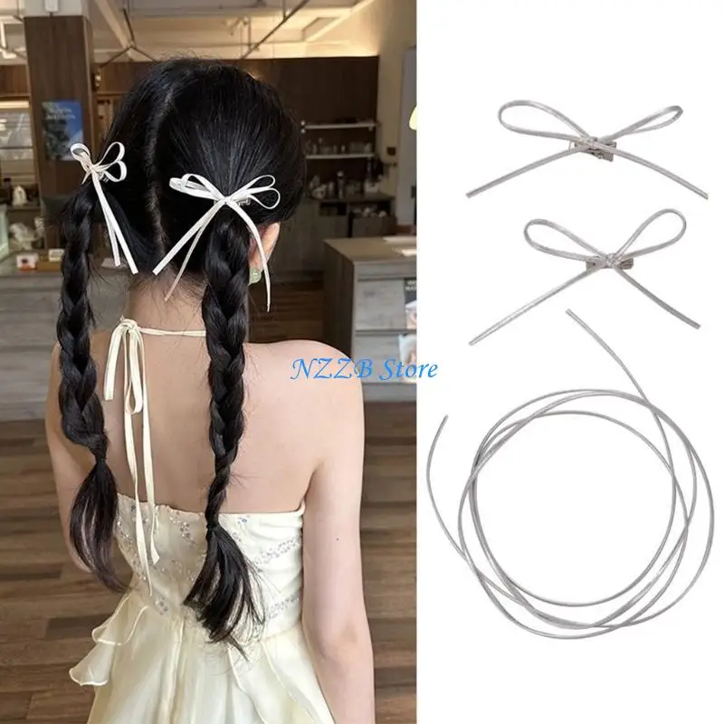 

T21F Delicate Hair Scrunchie Bowknot Ponytail Holder Headbands Hair Tie Rope Hairband Decorations Soft Women Hair Accessory