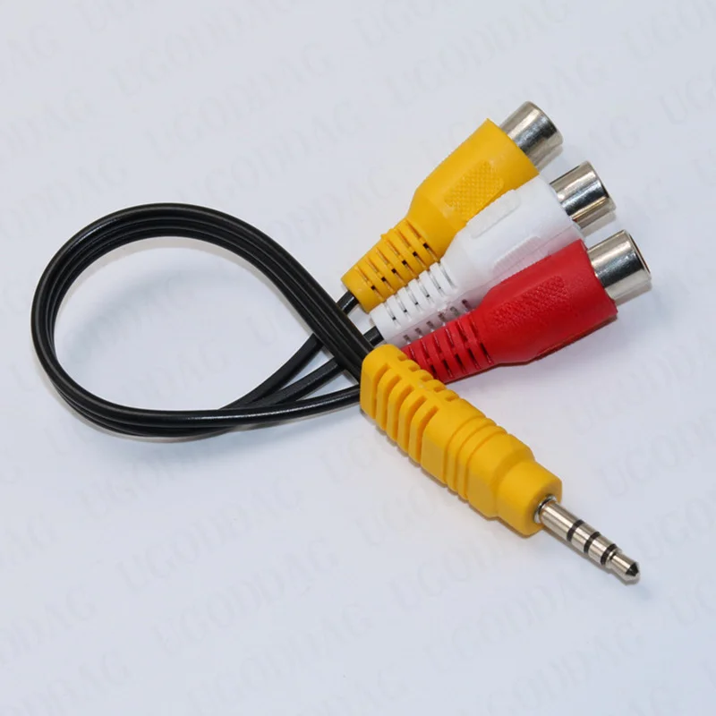 3.5mm Jack To 3 RCA Male Audio Video AV Cable AUX Stereo Cord 3RCA Standard Converter Wire for Speaker TV Box CD DVD Player