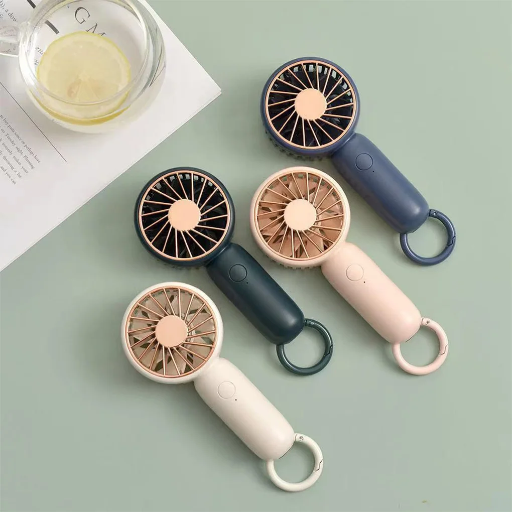 

Mini Handheld Fan Portable 3 Speeds Adjustable USB Rechargeable Fans Travel Cooling Device Personal School Carabiner Clip Cooler