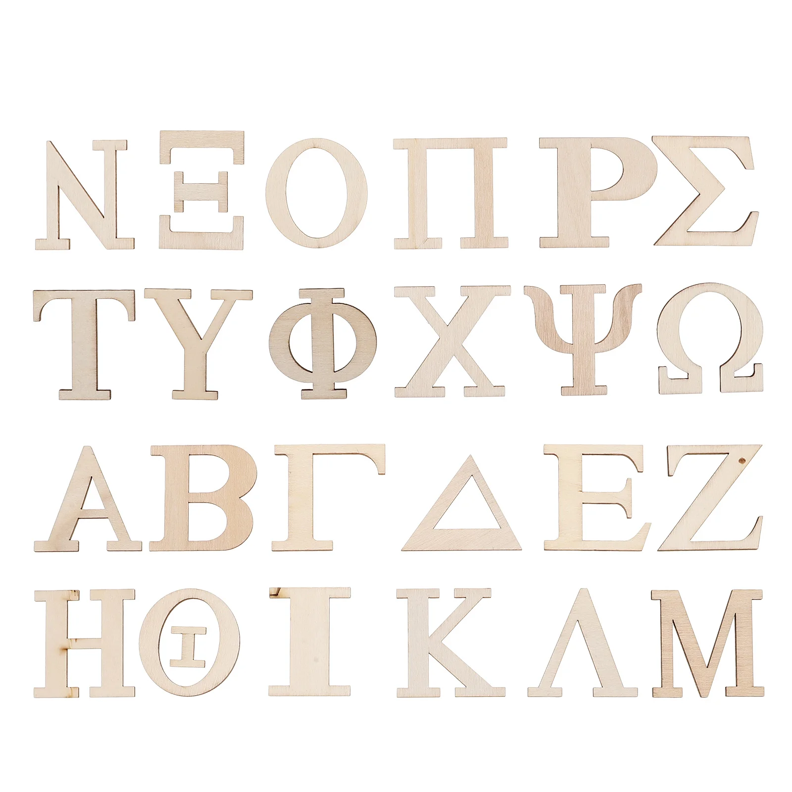 Greek Letters Wood Chips Alphabet Card Learning Toys Fraternity Party Supplies Flash Cards Decorative Small Vintage Symbol