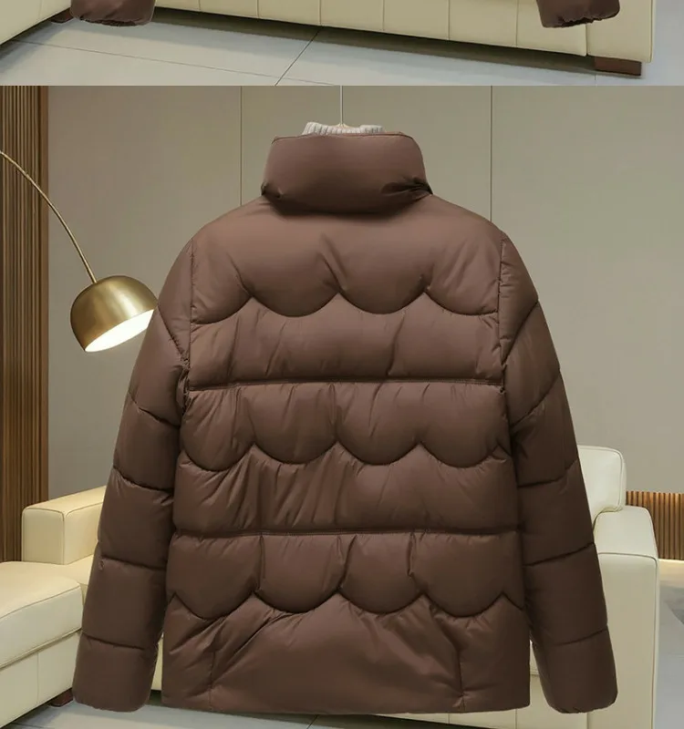 2027 Winter Parkas Women Down Cotton Jacket V-neck Large Fur Collar Belt Mid Length Cotton-padded Coat Female Outerwear Overcoat