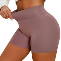 289 # Nuevos pantalones cortos deportivos de color melocotón para mujer de secado rápido sin costuras europeos y americanos, pantalones cortos de yoga para correr y levantar la cadera de cintura alta