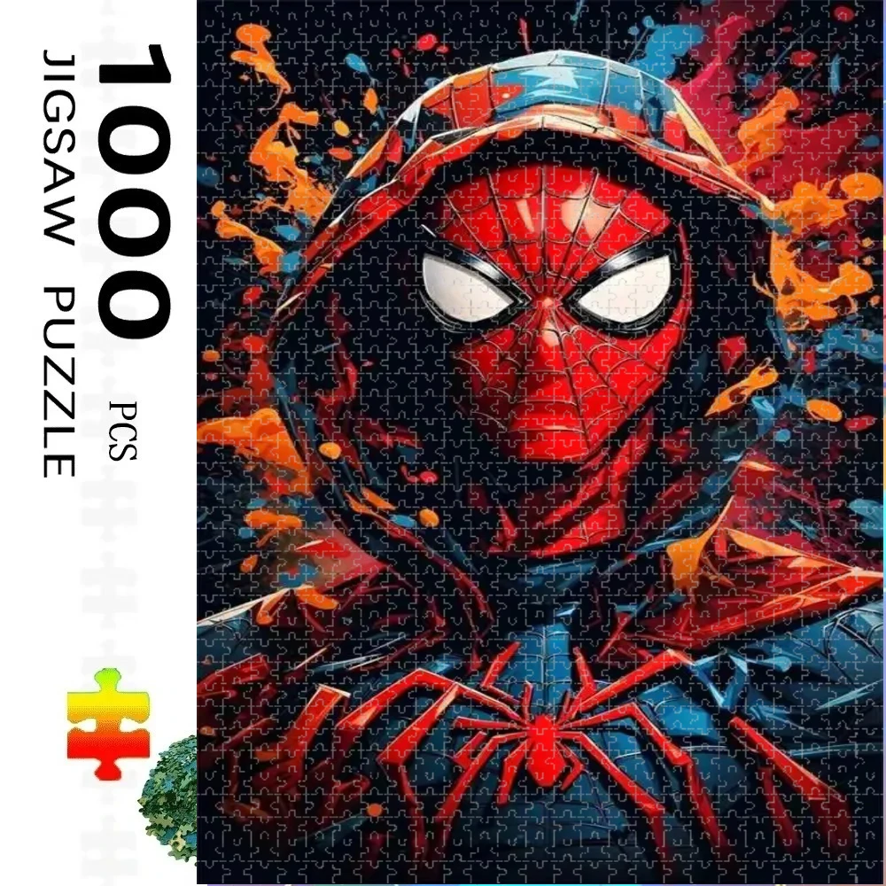 1000pcs Jigsaw Puzzle,  Marvel Spiderman Superhero Puzzle, Perfect for DIY Creative Fun with Family,Gift ，teasing Toy