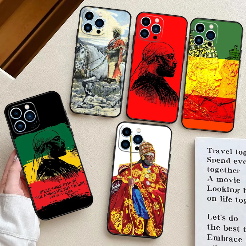 Emperor Menelik Ii Of Ethiopia Adwa Phone Case For iPhone 13 11 12 14 15 16 Pro Max 7 8 Plus X XS XR 12 13 Mini Bumper Cover