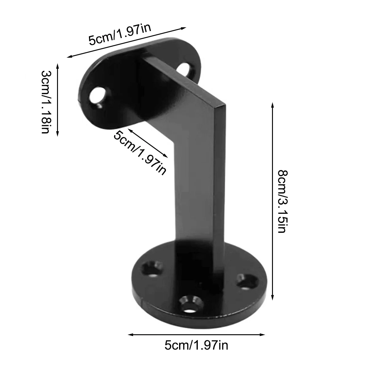 Stainless Steel Black Paint Stair Handrail Fixed Support Frame Corridor Wall Support Bracket Bottom Support