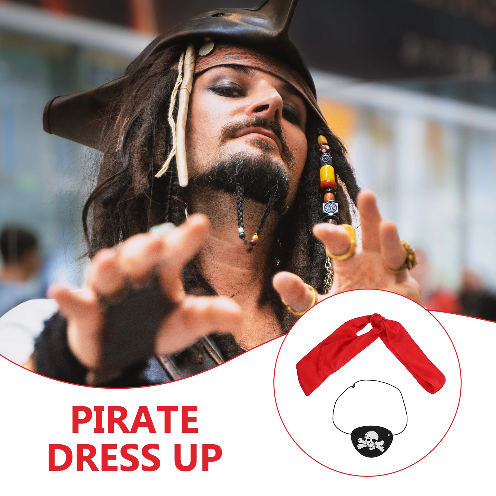 

Pirate Turban Headband Women Red Cloth Halloween Costume Accessories Props Pirate Bandana Camping Hiking