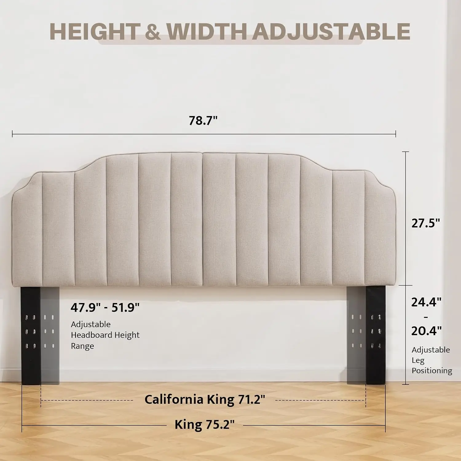 King Size Headboard Only Upgraded One-Piece Upholstered Headboards, Customized